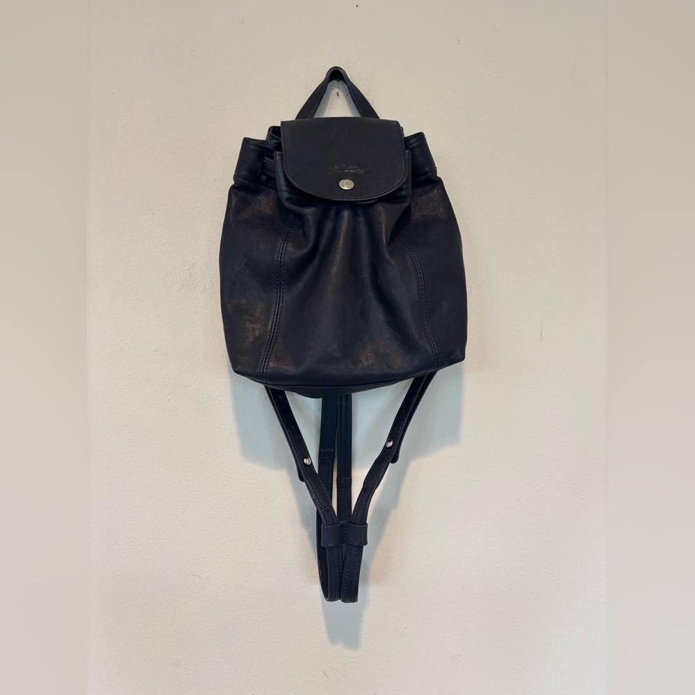 Longchamp Navy Leather Backpack 170